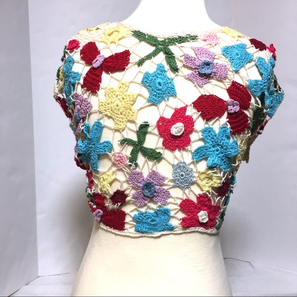 Free People Crochet Cotton Festival Shrug. Small. - Picture 3 of 8